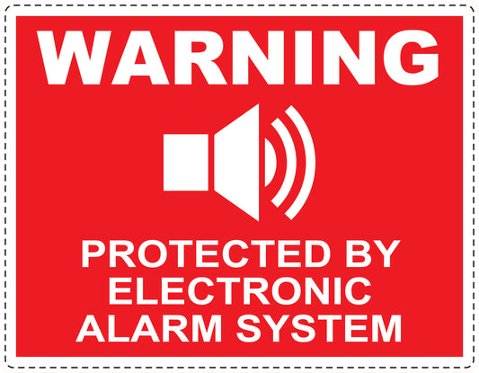 Alarm sticker 10-30 cm LH-ALARM-H-10000-14 Material: white PVC plastic