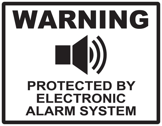 Alarm sticker 10-30 cm LH-ALARM-H-10000-88 Material: white PVC plastic