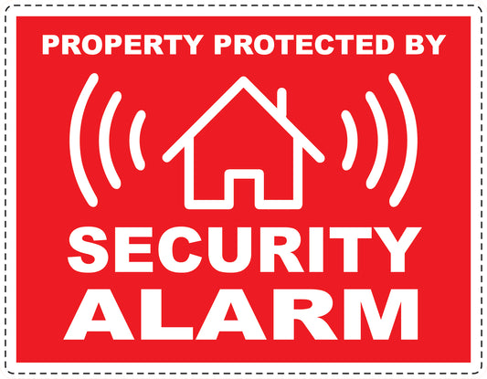 Alarm sticker 10-30 cm LH-ALARM-H-10100-14 Material: white PVC plastic