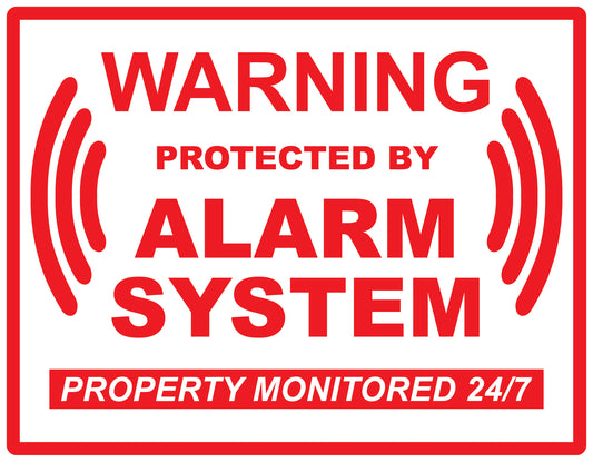 Alarm sticker 10-30 cm LH-ALARM-H-10200-0 Material: white PVC plastic