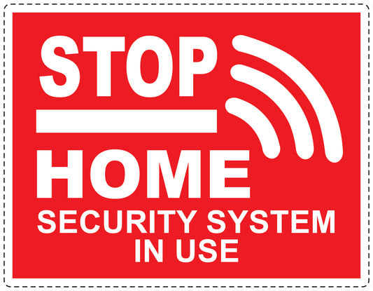 Alarm sticker 10-30 cm LH-ALARM-H-10300-14 Material: white PVC plastic