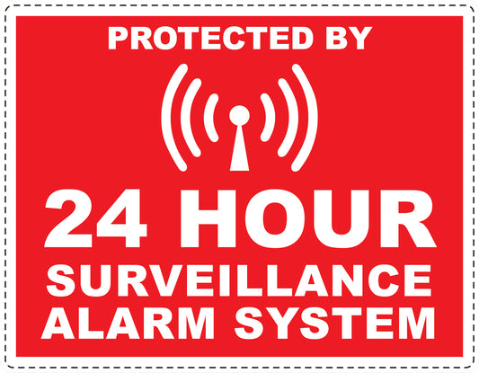 Alarm sticker 10-30 cm LH-ALARM-H-10400-14 Material: white PVC plastic