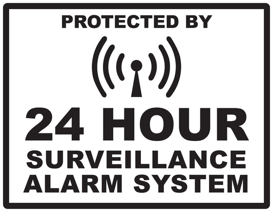 Alarm sticker 10-30 cm LH-ALARM-H-10400-88 Material: white PVC plastic