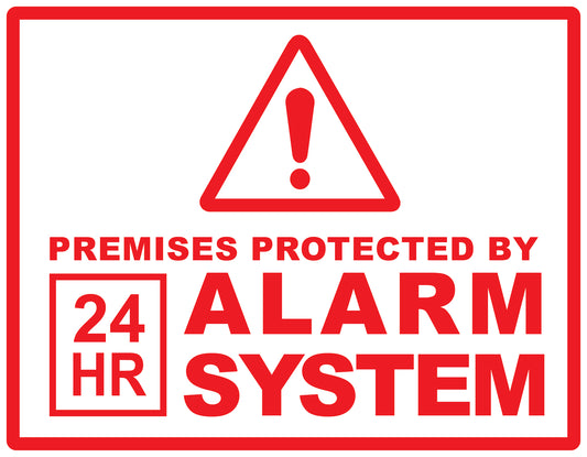 Alarm sticker 10-30 cm LH-ALARM-H-10500-0 Material: white PVC plastic