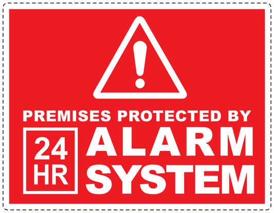 Alarm sticker 10-30 cm LH-ALARM-H-10500-14 Material: white PVC plastic