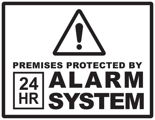 Alarm sticker 10-30 cm LH-ALARM-H-10500-88 Material: white PVC plastic