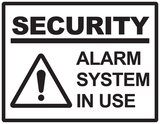 Alarm sticker 10-30 cm LH-ALARM-H-10600-88 Material: white PVC plastic