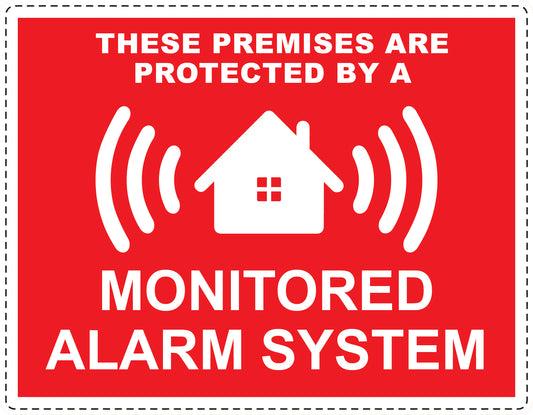 Alarm sticker 10-30 cm LH-ALARM-H-10700-14 Material: white PVC plastic