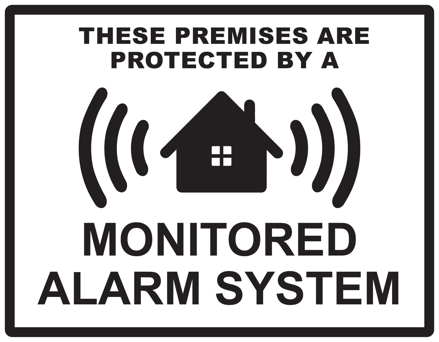 Alarm sticker 10-30 cm LH-ALARM-H-10700-88 Material: white PVC plastic