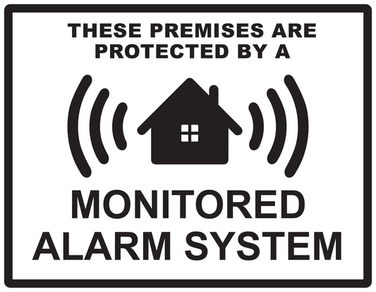 Alarm sticker 10-30 cm LH-ALARM-H-10700-88 Material: white PVC plastic