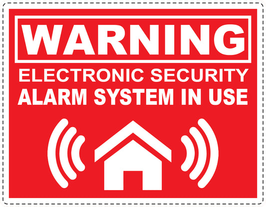 Alarm sticker 10-30 cm LH-ALARM-H-10900-14 Material: white PVC plastic