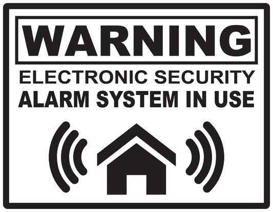 Alarm sticker 10-30 cm LH-ALARM-H-10900-88 Material: white PVC plastic