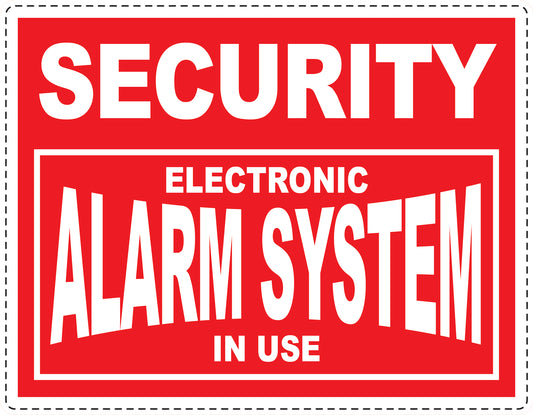 Alarm sticker 10-30 cm LH-ALARM-H-11000-14 Material: white PVC plastic