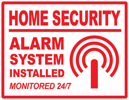 Alarm sticker 10-30 cm LH-ALARM-H-11100-0 Material: white PVC plastic