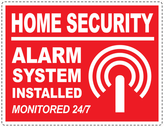 Alarm sticker 10-30 cm LH-ALARM-H-11100-14 Material: white PVC plastic