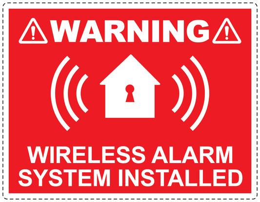 Alarm sticker 10-30 cm LH-ALARM-H-11200-14 Material: white PVC plastic