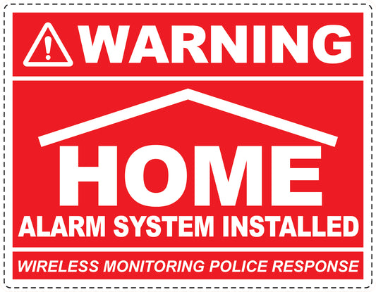 Alarm sticker 10-30 cm LH-ALARM-H-11300-14 Material: white PVC plastic