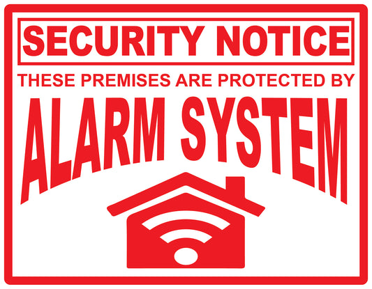Alarm sticker 10-30 cm LH-ALARM-H-11400-0 Material: white PVC plastic