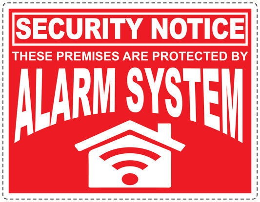 Alarm sticker 10-30 cm LH-ALARM-H-11400-14 Material: white PVC plastic