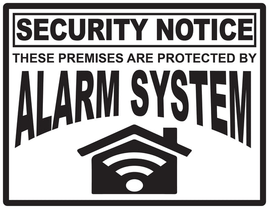 Alarm sticker 10-30 cm LH-ALARM-H-11400-88 Material: white PVC plastic