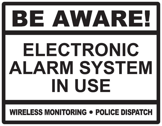Alarm sticker 10-30 cm LH-ALARM-H-11500-88 Material: white PVC plastic