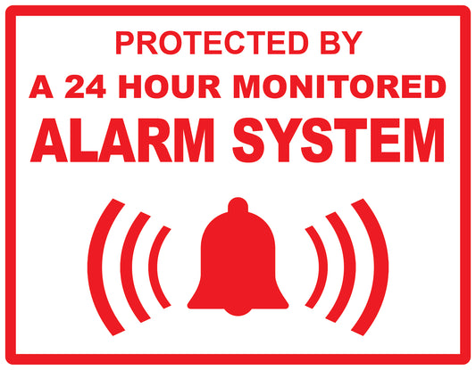 Alarm sticker 10-30 cm LH-ALARM-H-11600-0 Material: white PVC plastic