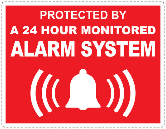Alarm sticker 10-30 cm LH-ALARM-H-11600-14 Material: white PVC plastic