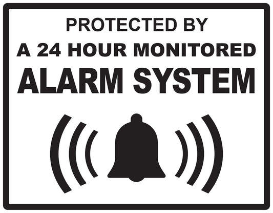 Alarm sticker 10-30 cm LH-ALARM-H-11600-88 Material: white PVC plastic