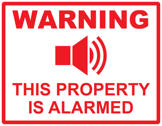 Alarm sticker 10-30 cm LH-ALARM-H-11700-0 Material: white PVC plastic