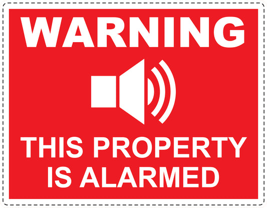 Alarm sticker 10-30 cm LH-ALARM-H-11700-14 Material: white PVC plastic