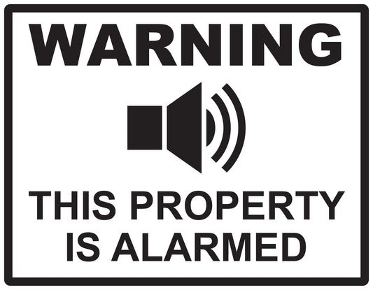 Alarm sticker 10-30 cm LH-ALARM-H-11700-88 Material: white PVC plastic