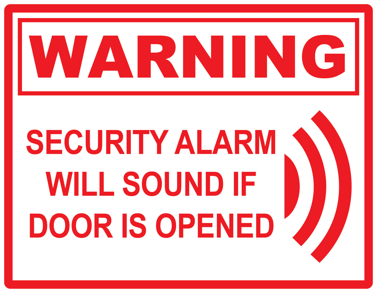 Alarm sticker 10-30 cm LH-ALARM-H-11800-0 Material: white PVC plastic