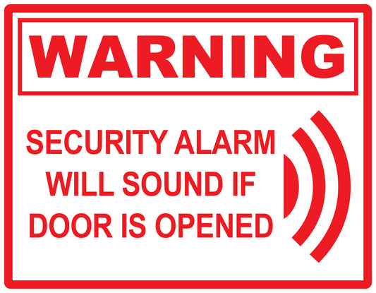 Alarm sticker 10-30 cm LH-ALARM-H-11800-0 Material: white PVC plastic