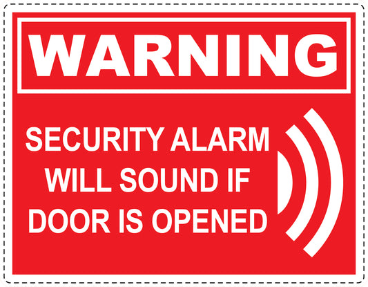Alarm sticker 10-30 cm LH-ALARM-H-11800-14 Material: white PVC plastic