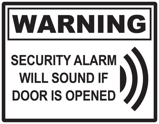 Alarm sticker 10-30 cm LH-ALARM-H-11800-88 Material: white PVC plastic
