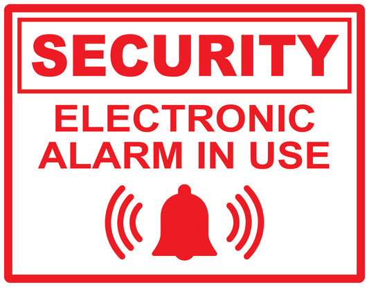 Alarm sticker 10-30 cm LH-ALARM-H-11900-0 Material: white PVC plastic