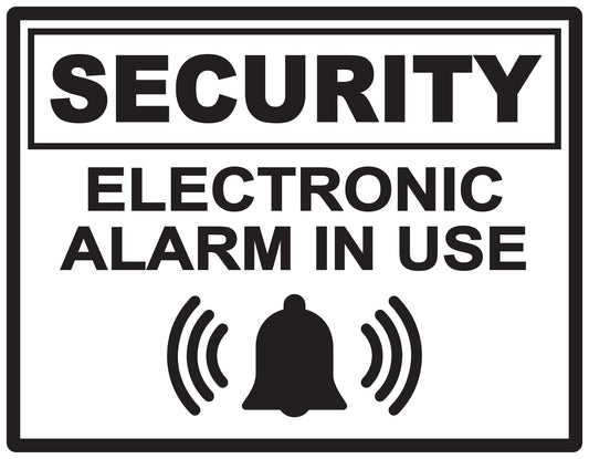 Alarm sticker 10-30 cm LH-ALARM-H-11900-88 Material: white PVC plastic