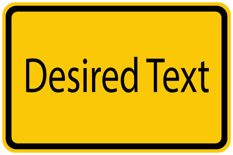 Construction site sticker "Desired text" yellow LH-BAU-1000