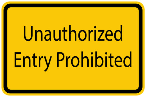 Construction site sticker "Unauthorized Entry Prohibited" yellow LH-BAU-1020