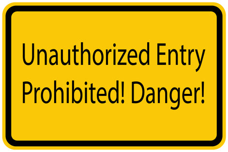 Copy of Construction site sticker "Unauthorized Entry Prohibited! Danger!" yellow LH-BAU-1040
