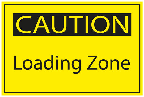 Construction site sticker "CAUTION Loading Zone" yellow LH-BAU-1690