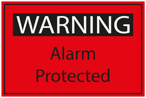 Construction site sticker "WARNING alarm protected" red LH-BAU-2020