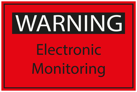 Construction site sticker "WARNING Electronic motoring" red LH-BAU-2040