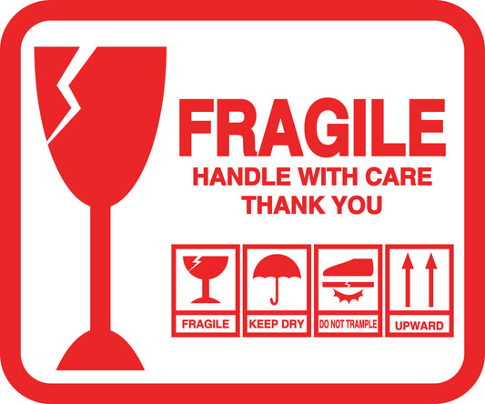 Fragile - Fragile sticker "Fragile  Handle with care Thank You" LH-FRAGILE-H-10300-14-0