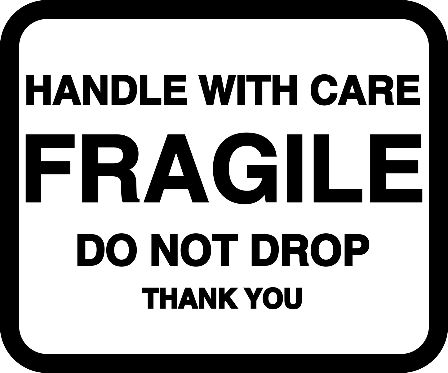 Fragile - Fragile sticker "Handle with care Do not drop Thank You" LH-FRAGILE-H-11100-88-0