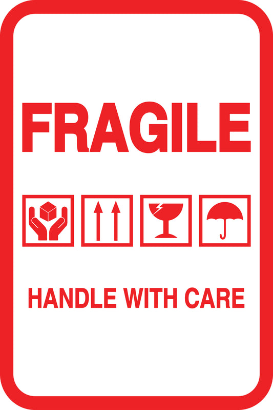 Fragile - Fragile sticker "Fragile  Handle with care" LH-FRAGILE-V-10200-14-0