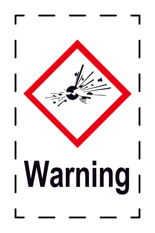 1000 Sticker "Warning" 2.4x3.9 cm to 15x24 cm, made of paper or plastic LH-GHS-01-Warning