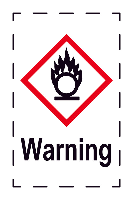 1000 Sticker "Warning" 2.4x3.9 cm to 15x24 cm, made of paper or plastic LH-GHS-03-Warning
