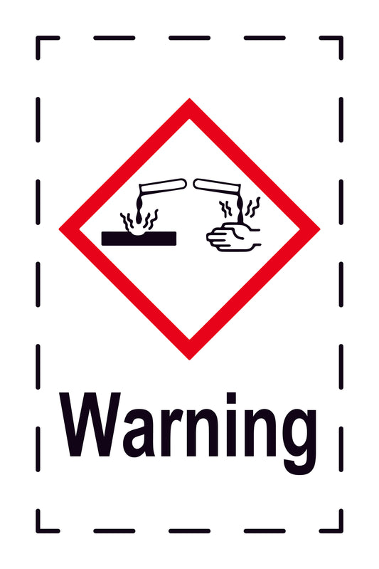 1000 Sticker "Warning" 2.4x3.9 cm to 15x24 cm, made of paper or plastic LH-GHS-05-Warning