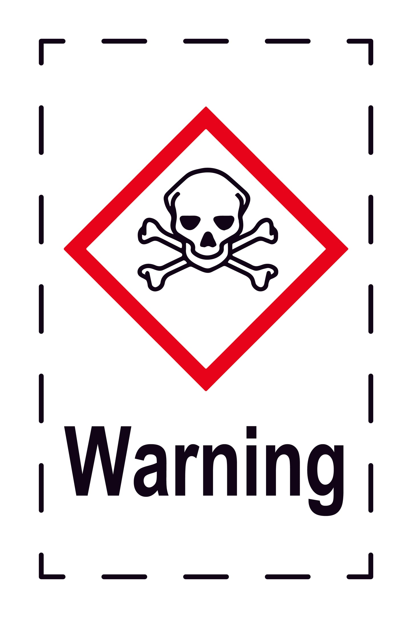 1000 Sticker "Warning" 2.4x3.9 cm to 15x24 cm, made of paper or plastic LH-GHS-06-Warning
